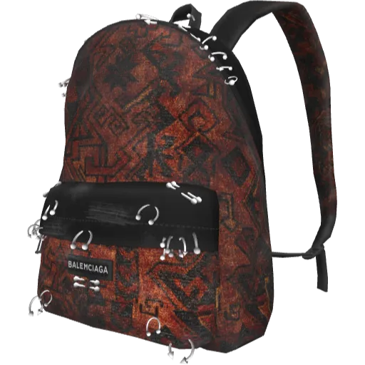 Оранжевый рюкзак Balemciaga с узором