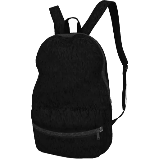 Черный пушистый рюкзак