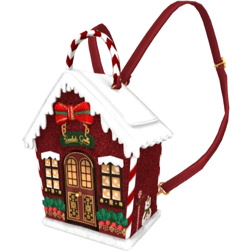 Красный праздничный рюкзак в виде домика