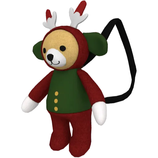 Рюкзак медведя с рожками красный