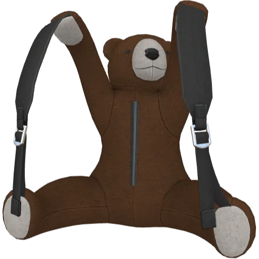 Рюкзак медведя на спине коричневый