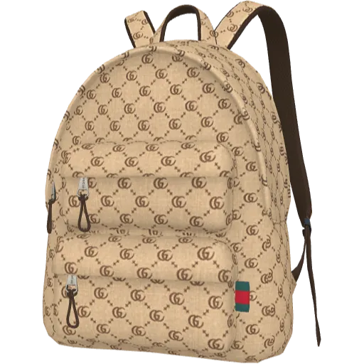 Бежевый рюкзак Guchi с паттерном